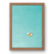 Lone Swimmer in Pool Print – Summer Wall Art, Swimming Girl Poster