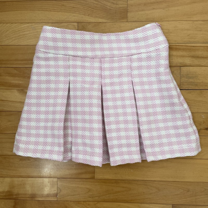 Aqua Girls Pink Check Pleated Lined Skirt With Zipper M