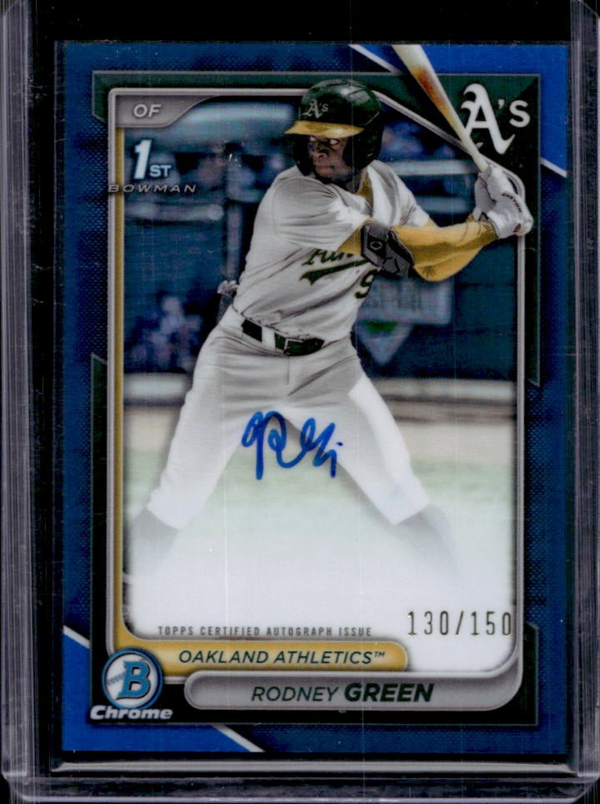2024 Bowman Draft Rodney Green Chrome Auto Blue Refractor 1st #130/150