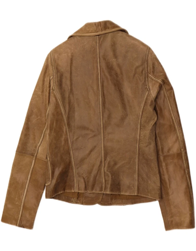 Chaqueta Blazer AMISU Mujer Cuero 2 Botones Reino Unido 14 Mediana Marrón DW12 Foto 4 de 4