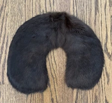 Vintage Genuine Rabbit Fur Replacement Collar For Coat Jacket