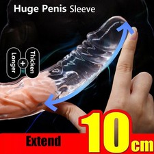 Bigger-Male Penis Extender Enlarge Enhancer Extension Sheath Sleeve Girth Condom