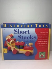 Discovery Toys Short Stacks Preschool Learning Toy 1998 3 Trains & 35/39 Blocks
