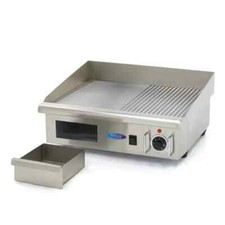 Gastro Elektro Grillplatte Halb Gerillt - 55 cm 3000W Griddleplatte 230V