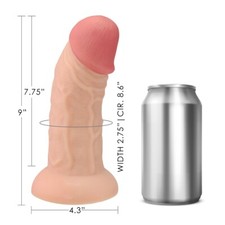 9" Huge Thick Realistic Anal G-spot Dildo Dong Cock Hands Free Suction Cup