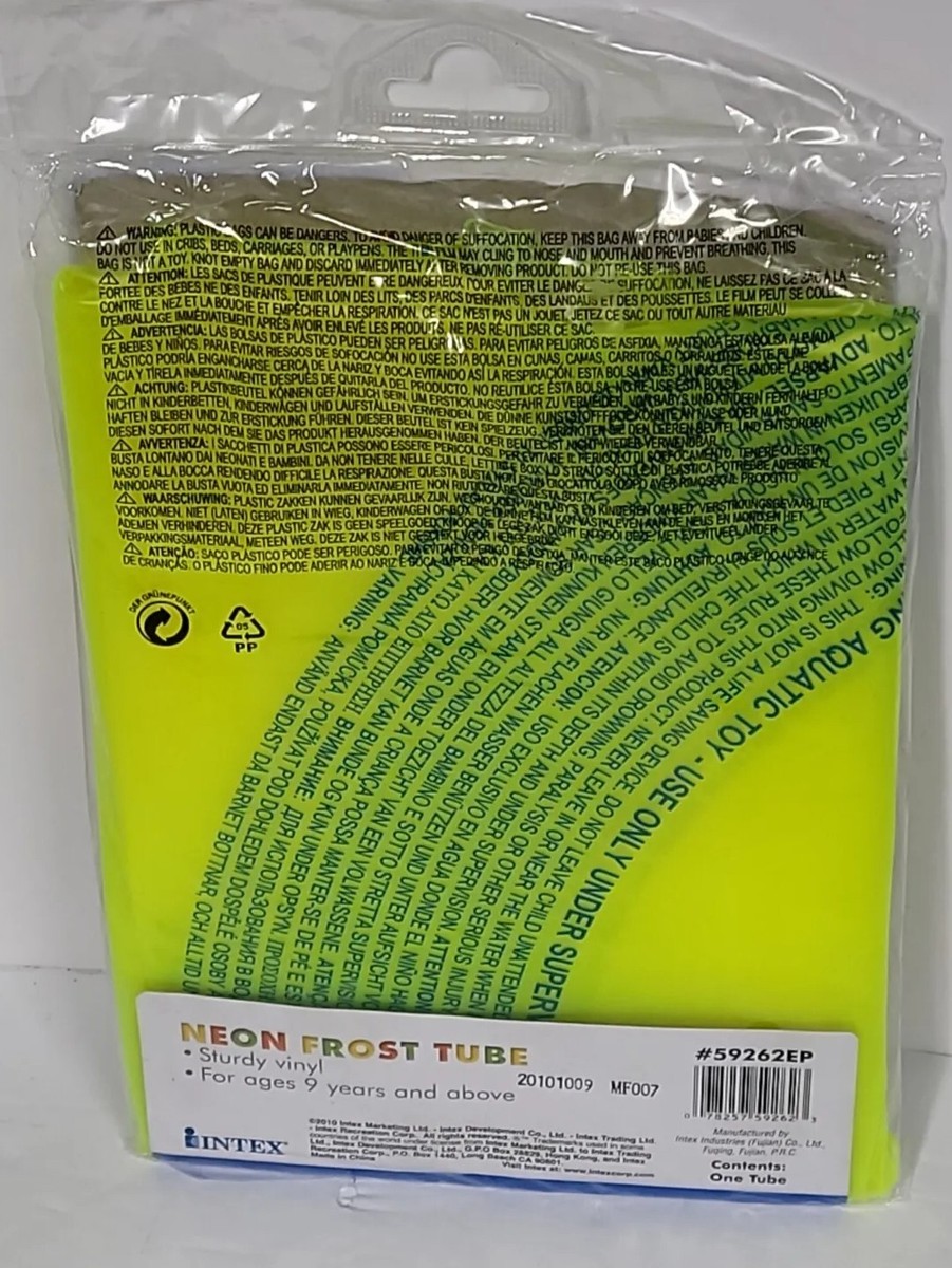Intex The Wet Set 2010 Neon Frost Tube 36” Vinyl Yellow #59262EP