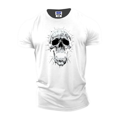 Crazy Skull American Men's Short Sleeves T-Shirt USA Sarcastic Novelty Gift Tee - Picture 8 of 12