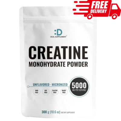 Instant Creatine Monohydrate Powder Muscle Gain 5000mg Per Serv (5g) 60 Servings