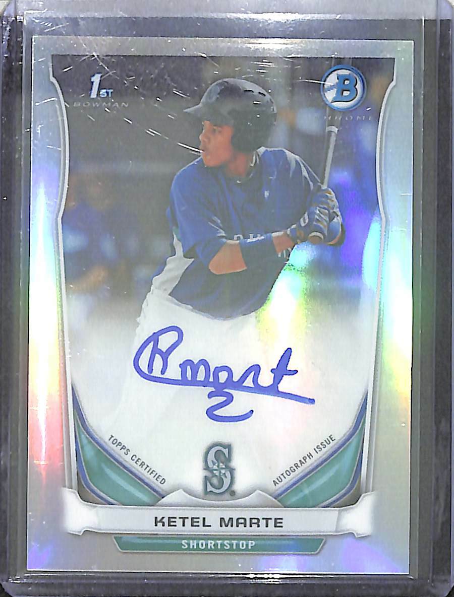 2014 Bowman Chrome Baseball Refractor Autograph #BCAP-KM Ketel Marte No 332/500