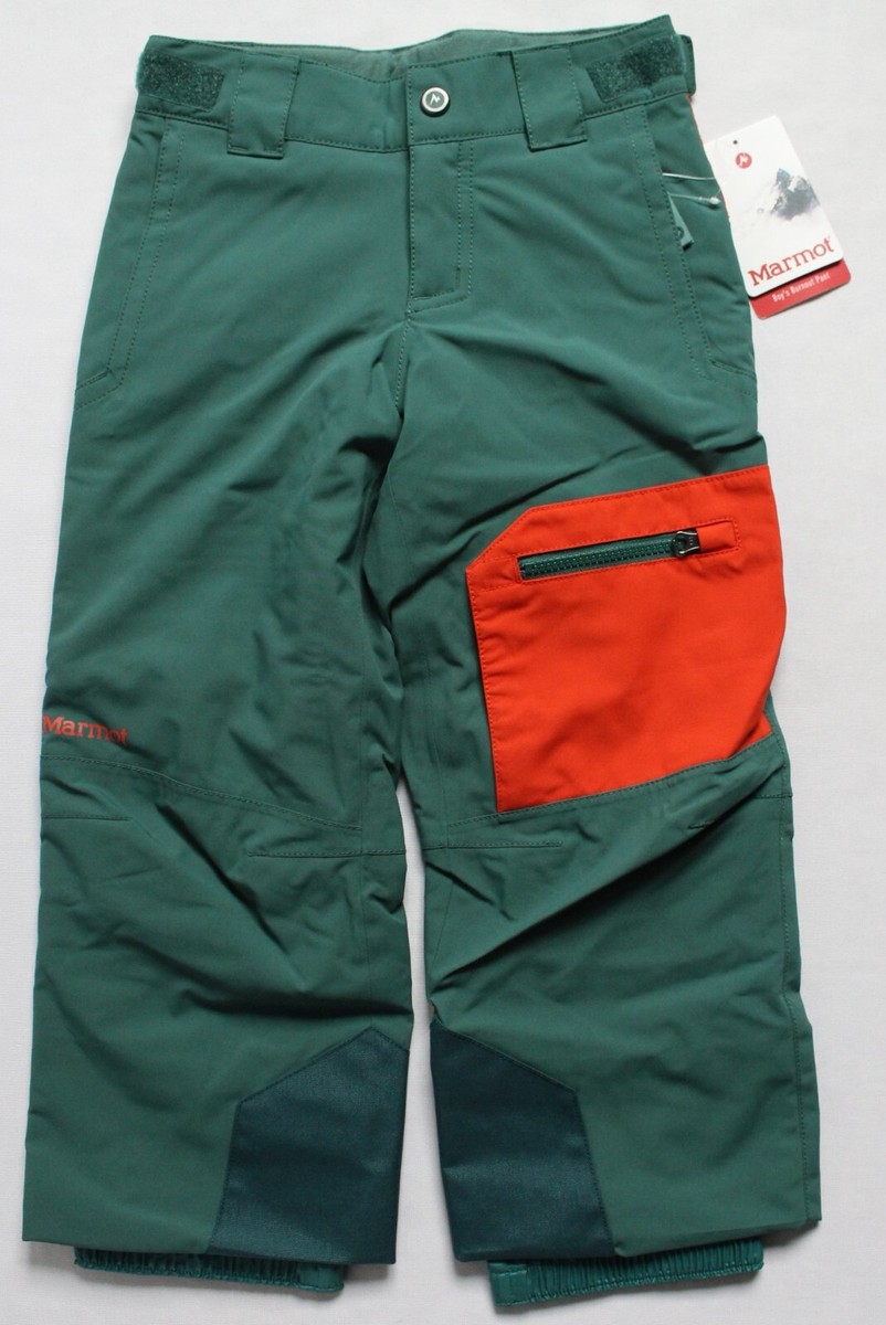 Marmot Boys Burnout Pant Size XS (4-6) Mallard Green Winter Snow Pant Ski