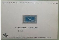 Francobollo 1930 Lire 7,70 Prima crociera Aerea Transatlantica