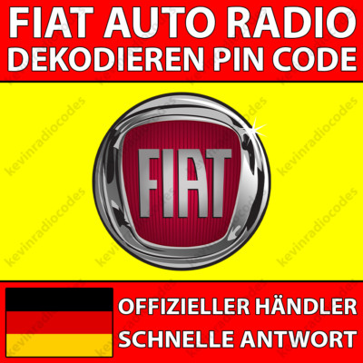  FIAT RADIO DECODING PIN CODE 500 DOBLO DUCATO PANDA PUNTO SCUDO TALENTO TIPO 
