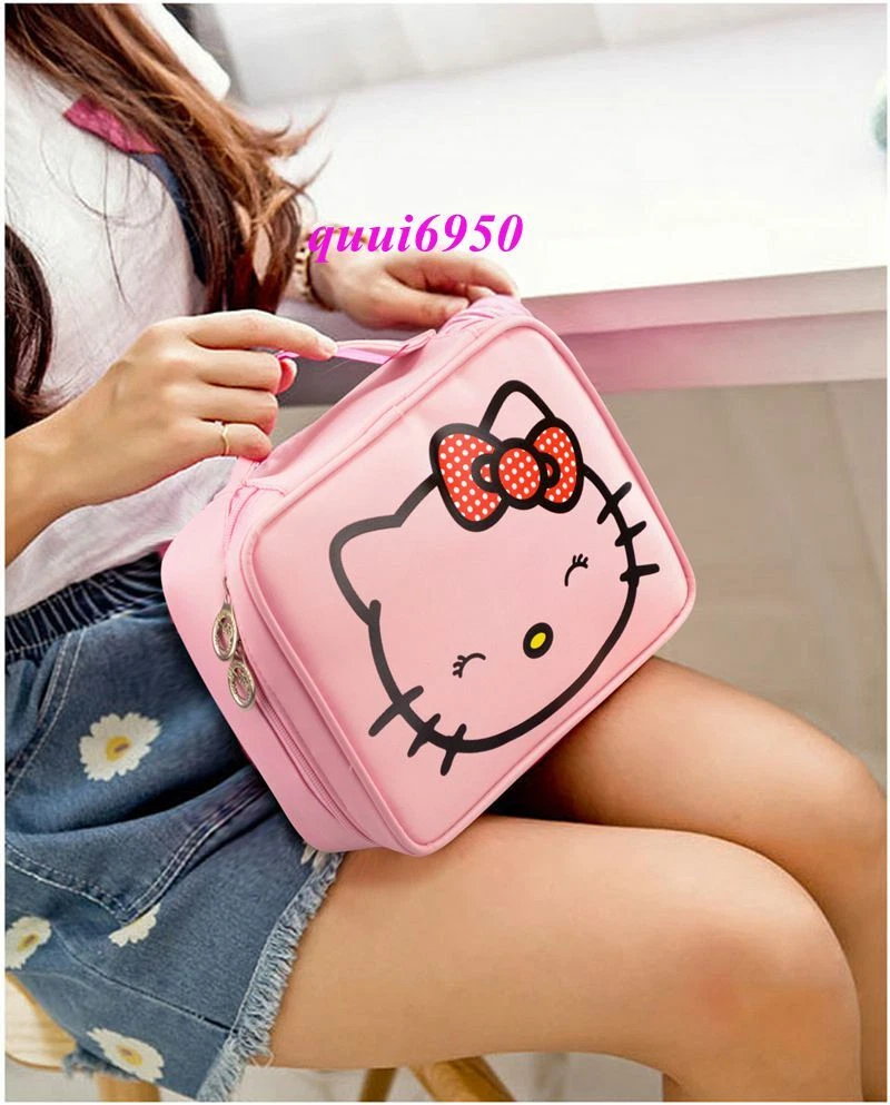 Hello Kitty Cosmetic Case Makeup Bag Handbag Tote Organizer Travel Storage  Bags