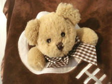 Bearington Baby Collection Brown Bear Football Security Blanket NEW