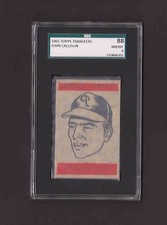 1965 Topps Transfers JOHNNY CALLISON NM-MT 8 Phillies POP 4 (Highest Grd) SGC 88