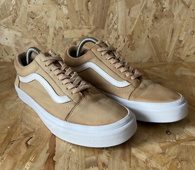 Vans Old Skool Beige Leder Sneaker Unisex - Damen Größe UK 6 EU 39