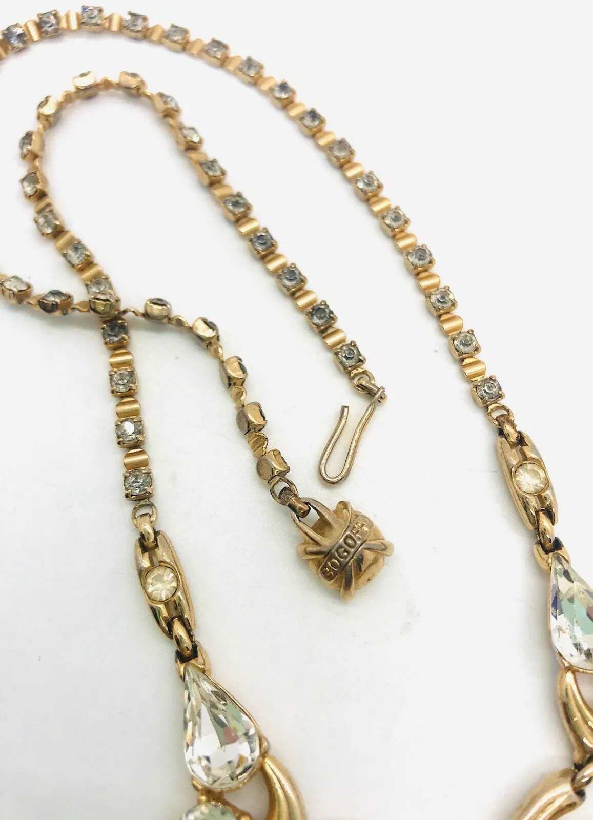 Beautiful BOGOFF Clear Rhinestone Necklace Gold P… - image 7