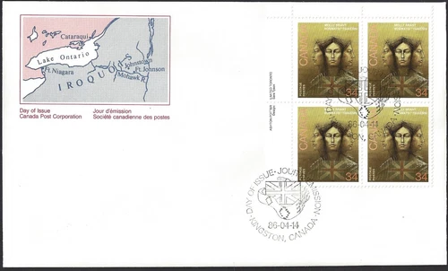 🍁Canada   # 1091 ULpb    "MOLLY BRANT"     Brand New 1986  First Day Cover
