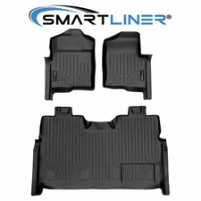 SMARTLINER Custom Fit Floor Mats 2 Row Liner 2009-2010 Ford F-150 SuperCrew Cab