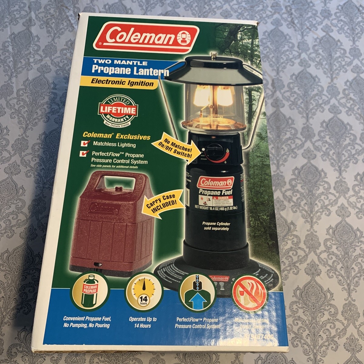 Coleman Model 5154B 740 Dual Mantle Propane Camping Lantern w