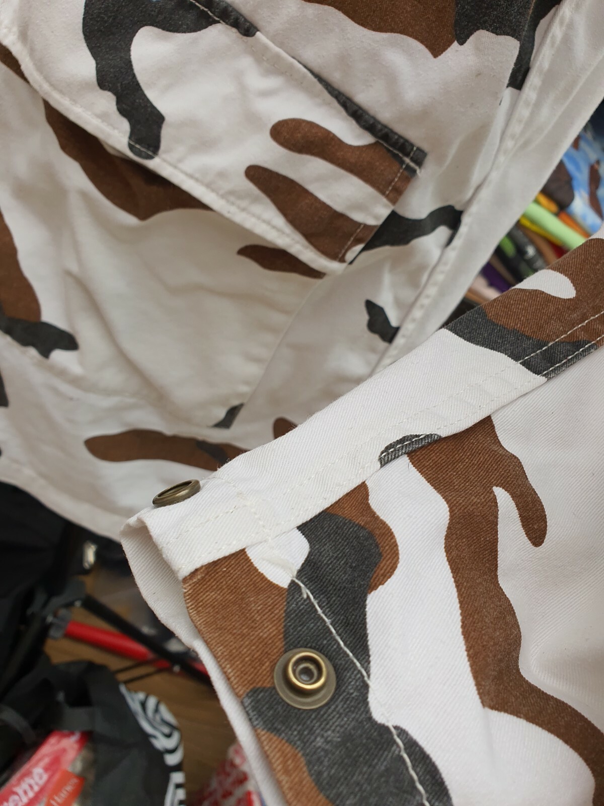 FW16 Supreme Twill Zip Up camo Parka size M medium white Rare Jacket  thumbnail 8