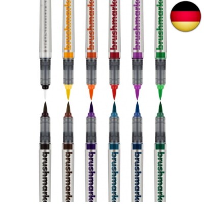KARIN 27C1 Brushmarker Pro Basic Colours Set inklusive Blender, 12 Stück