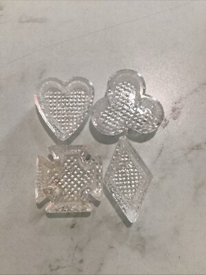Vintage Glass Salt Cellars Card Suits