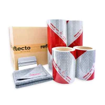 2x 9m Reflecto Kfz-Warnmarkierung 141 oder 282 mm Breite - aus ORALITE 5921M