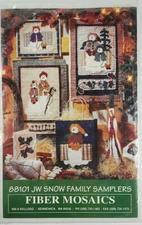 JW Snow Family Samplers Pattern by Fiber Mosaics Vintage 1994