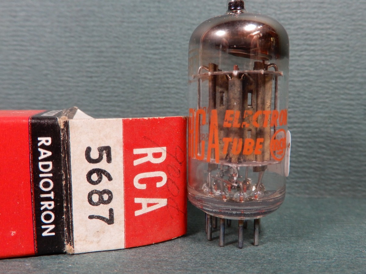 RCA Bronze Plate 5687 Vacuum Tube Amplitrex Tested 83/77% Gm 1968
