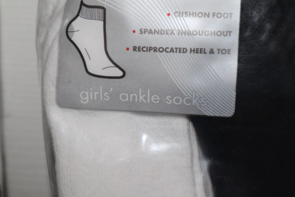 50 pares de calcetines tobilleros Danskin Now para niñas niños pequeños 6-10,5 *5 bolsas de 10 pares* Foto 3 de 4