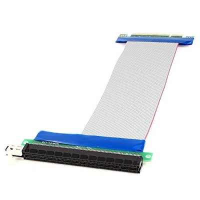 PCI-E 8X to 16X Slot Riser Card Flexible Ribbon Extension Cable Cord 