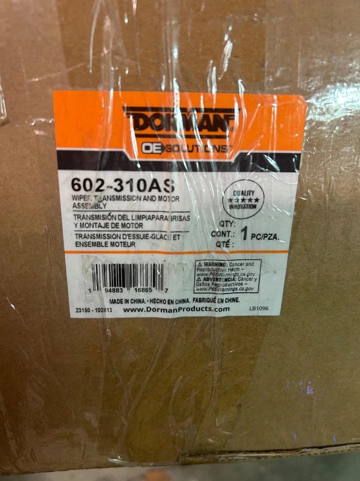 Nuevo conjunto de limpiaparabrisas y motor Dorman 602-310AS en caja original Foto 2 de 3