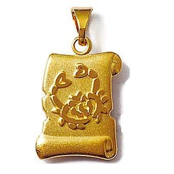 Médaille Zodiac Cancer Vintage Années 70, Plaque Or, Pendentif Unisexe Neuf