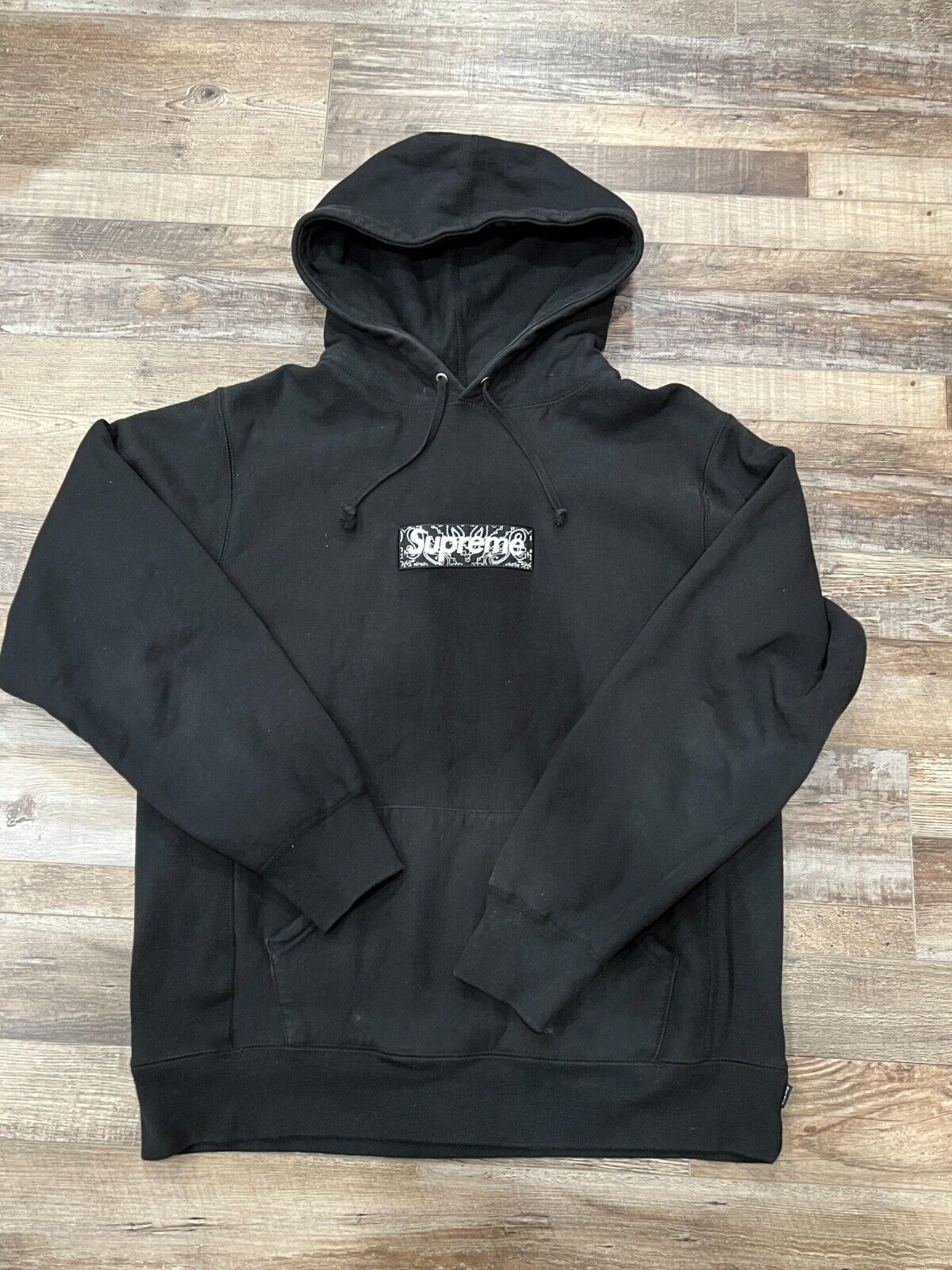 メンズLsize 黒 Supreme Bandana Box Logo hooded - パーカー