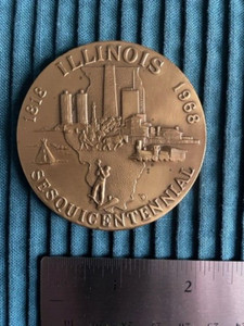 ILLINOIS STATE SEAL SESQUICENTENNIAL MEDAL ~ coin 150 Years AUG. 26th 1818-1968