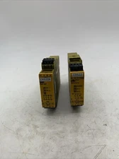 Lot of 2 Pilz PZE X4P 24VDC 4N/O Safety Relay 24 Vac 777585 & PNOZ e1p 774130