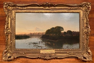 Gemälde Öl Edwin Henry Boddington  Evening near Pengbourne Kunst Maler