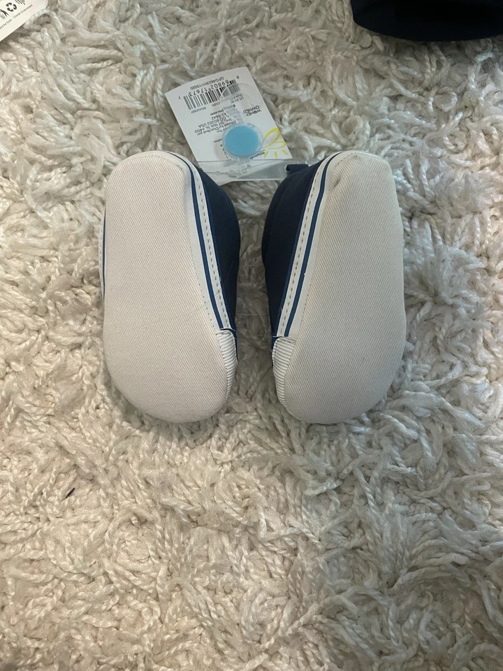 Goldbug 3-6 Months Size 2 Baby Shoes Slip On Soft Sole Blue Navy White - Изображение 4 из 4