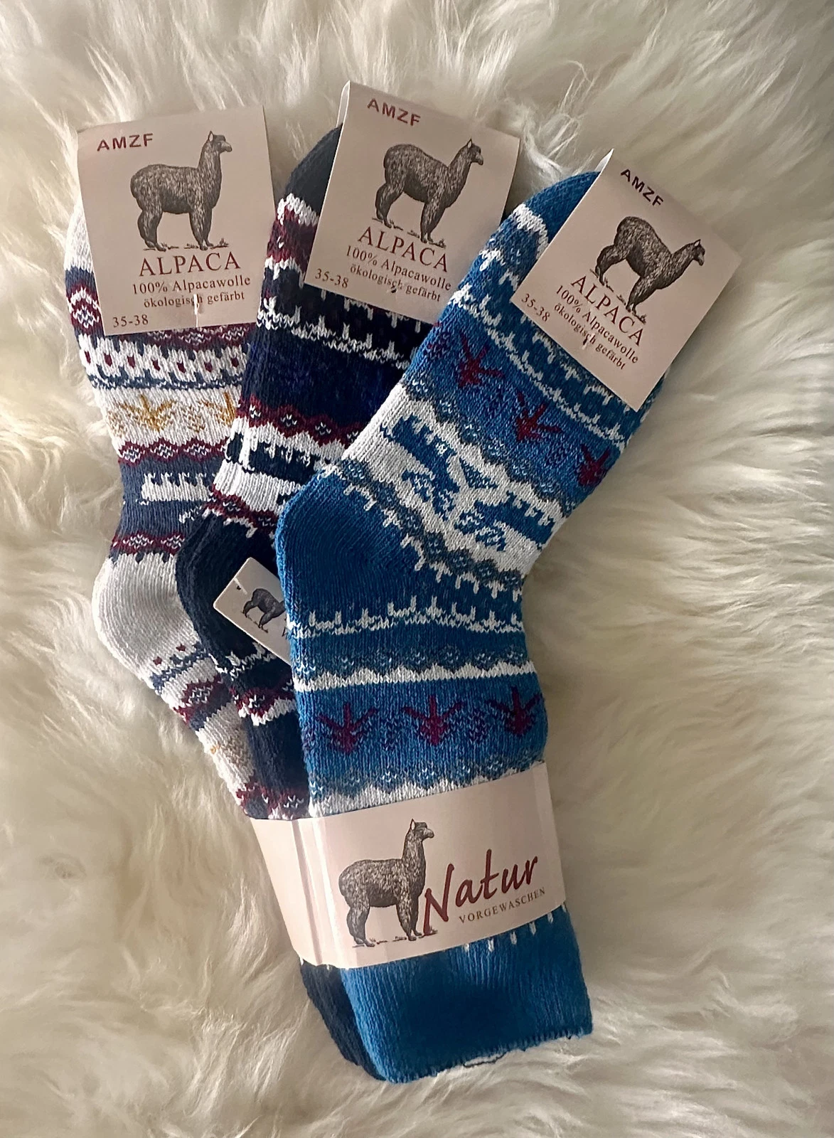 Alpaca Christmas Socks 3-pack, Thick, Warm, Soft Natural Socks Perfect Gift
Opens in a new window or
