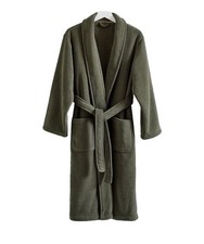 Pottery Barn Cozy Retreat Robe Medium Loden Plush Fleece Bathrobe