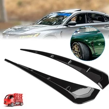 2PCS Black ABS Side Fender Vent Air Wing Cover Body Moldings Trim Universal