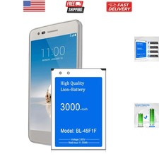 3000mAh Battery for LG BL-45F1F, Replacement Battery for LG Phoenix 3, LG LV3...