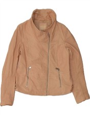 ESPRIT Damen Lederjacke UK 14 Medium Beige Leather AF01