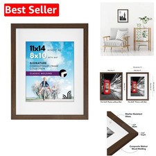 Sleek Walnut 11x14 Frame with Shatter-Resistant Glass - Perfect for Any Photo