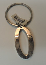 GANZ Silver plated initial letter Keychain 2" tall- Initial O - NEW see photos