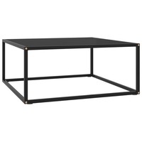 Couchtisch Schwarz Mit Schwarzem Glas 80X80X35 Cm