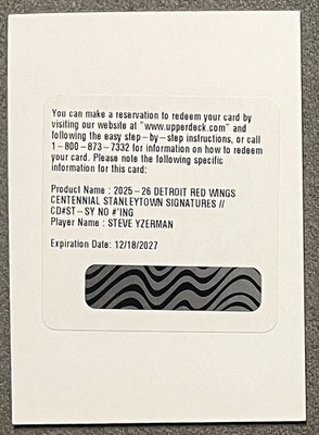 2025-26 Detroit Red Wings Centennial Steve Yzerman #ST-SY StanleyTown Auto SSP