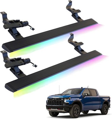 Powerstep Electric Running Boards LED Colorful Light For GMC Sierra 2022-2023