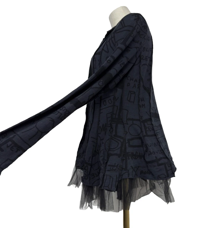 Rundholz Black Label Graffiti Printed Mesh Hem Cardigan Jacket Size S - Image 4 of 4